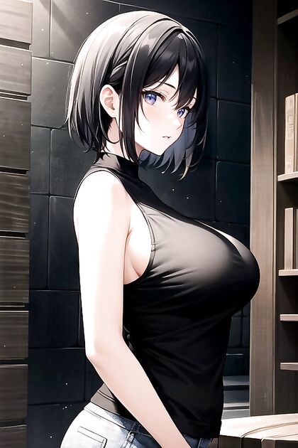 Mom with Black Short Hair Exploring Intense Hentai Pleasure