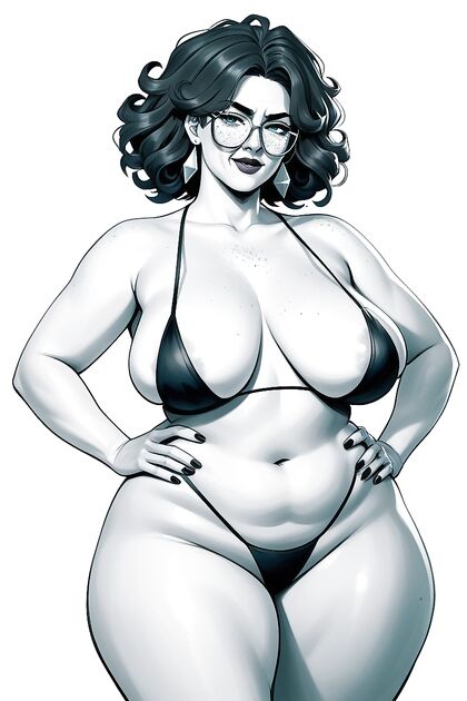 Enormous Tits and Curves in Sexy Lingerie Pose for Erotic Hentai AI Image