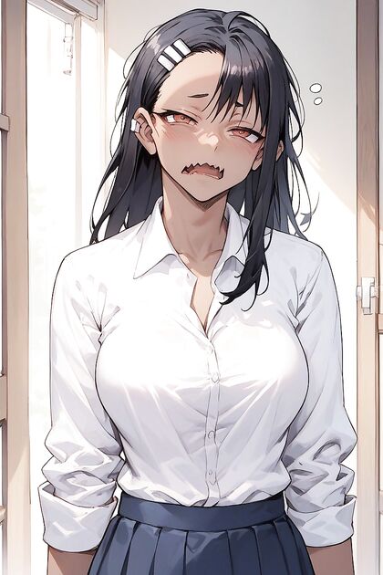 Hayase Nagatoro from Don't Toy With Me, Kissing and Skirt Fun in Hentai Hentai AI Image