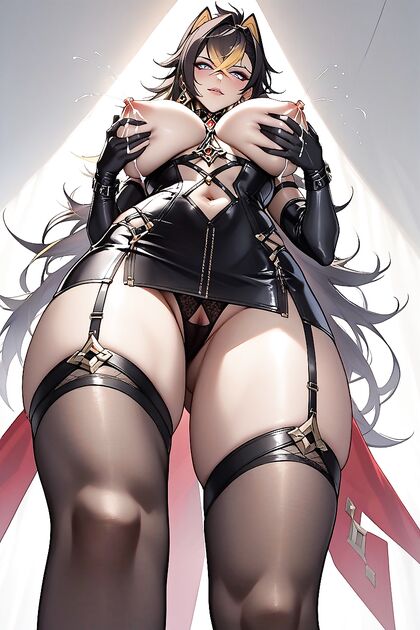 Dehya from Genshin Impact Seduces with Big Breasts in Dominant Hentai AI Image