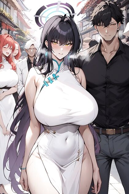Sweaty Girl 18+ with Straight Hair and Thick Thighs in Steamy Hentai AI Image