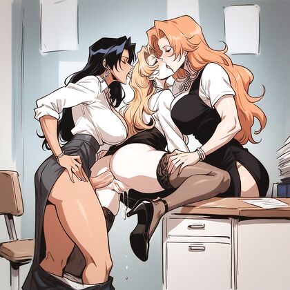Tanned Futanari Duo Pounds Pale Woman to Dripping Orgasm in Hentai AI Porn