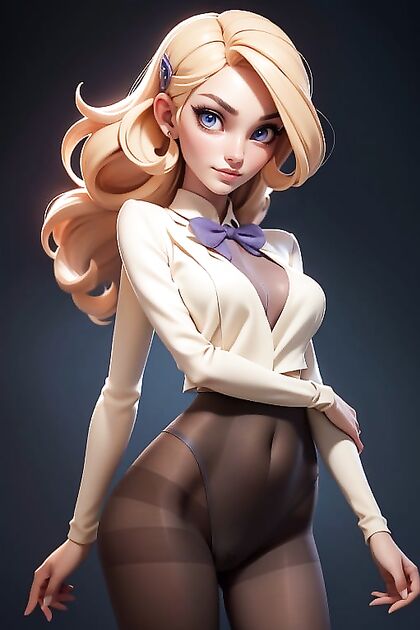 Ash's Pikachu Trainer Shows Off Her Pussy in Seductive Pantyhose Hentai AI Image