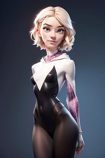 Gwen Stacy from Spider-Man Reveals Her Pussy in Seductive Pantyhose Hentai AI Image