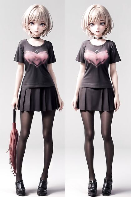 Almost Black Choker in Full-Length Hentai Hentai AI Image Action