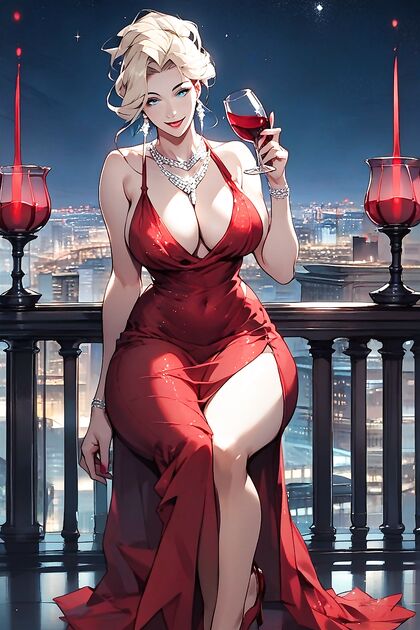 Big Breasted Beauty in Red High Heels Takes On 20s Hentai AI Image