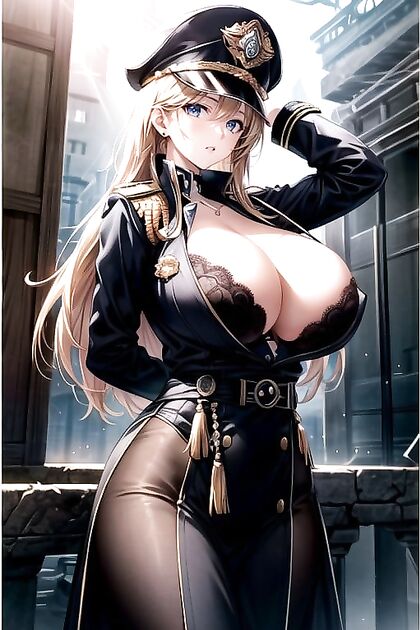 Angry in Uniform Goes Commando for Steamy Hentai AI Image