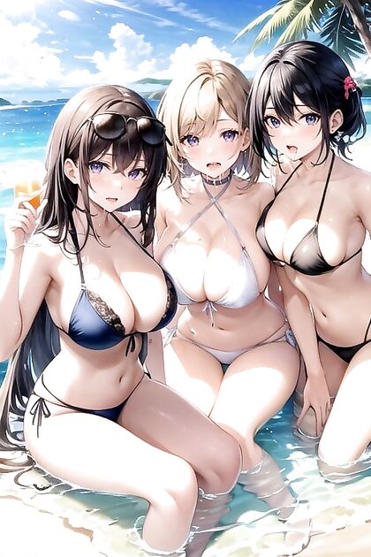 Sun-Kissed Girl 18+s in Bikinis Enjoy Steamy Hentai Moments Together