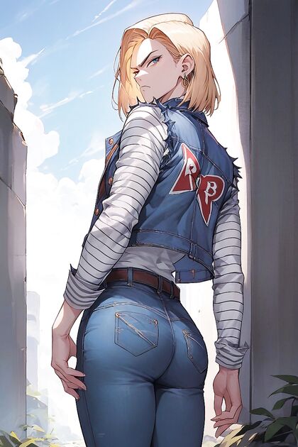 Bored Girl 18+ in Jeans Stares Intensely at the Viewer in Steamy Hentai AI Image