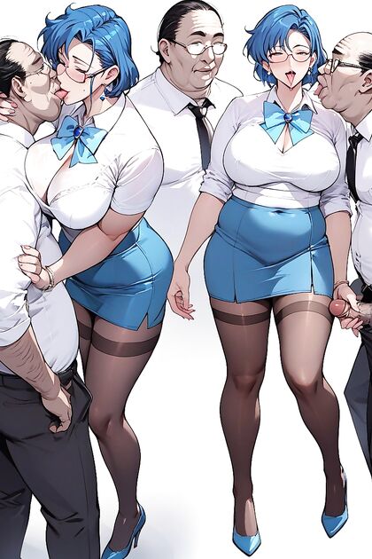 Sailor Mercury's Big Breasts and Blue Hair in Seductive Hentai AI Image