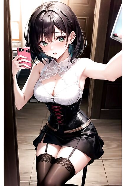 Red-Haired Vixen Takes Selfies Showing Off Her Freckles in Hentai Bliss