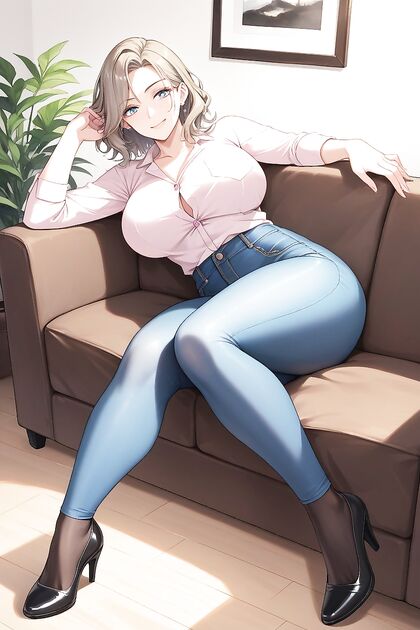 Reilly Wears Pale Blue Eyes and Black Mary Jane Flats in Seductive Hentai AI Image