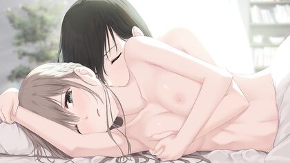 Hella Cute Hentai XXX Porn Pic of Two Babes Getting All Snuggly-Wuggy AF