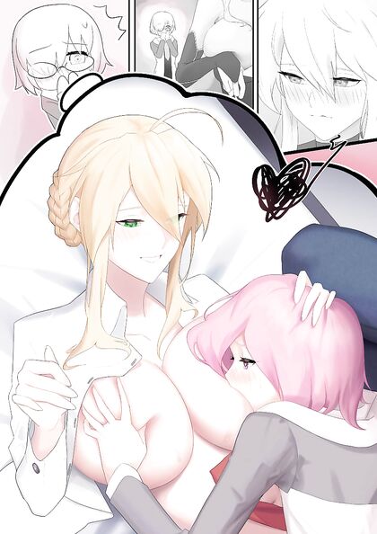 Holy Shitlords! Masha in Hentaic Heaven Gobbling on Large Tits of Goddess