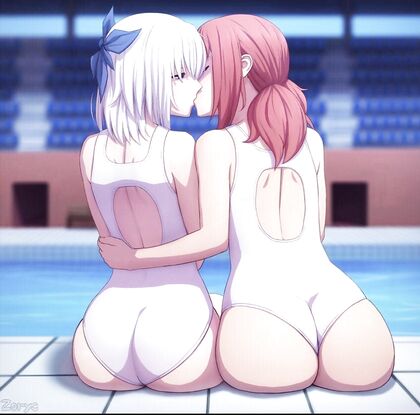 Pic of Some Yuris Getting It On By The Pool - HENTAI XXX PIC!