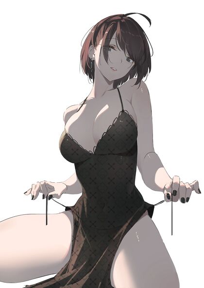 Hella Hot Hentai XXX Black Babe in Tight Ass-Grasping LBD Gets Fucked Hard