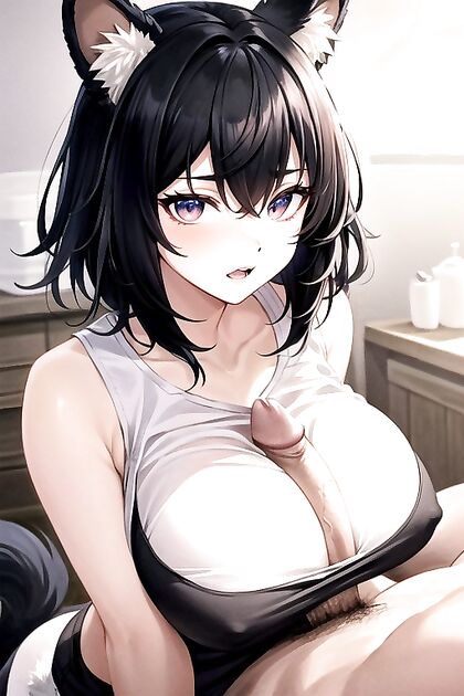 18-Year-Old With Short Hair Fucks in a Tight Shirt for Hot Hentai AI Image