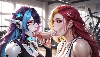 Long Haired Beauty Gets Pierced Dick Docking in Hentai AI Image