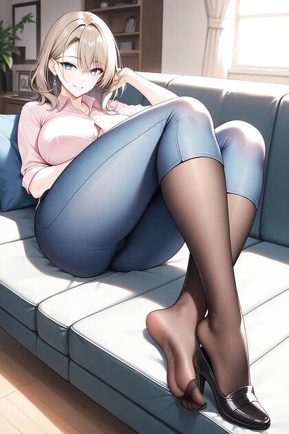 Reilly Wearing Pale Brown Pantyhose for Seductive Medium Butt Action