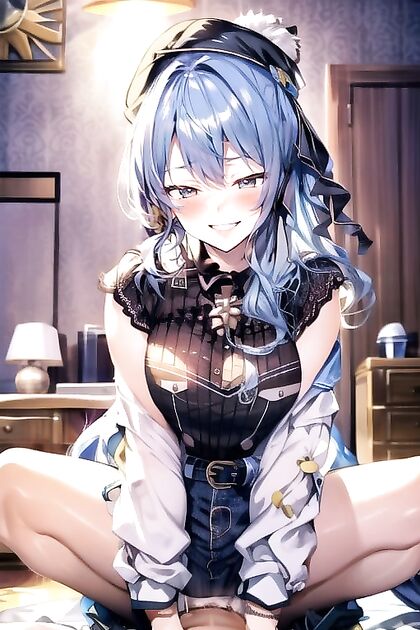 Angry Red-Eyed Beauty Surrounded by Glowing Ore in Mind-Blowing Hentai AI Image