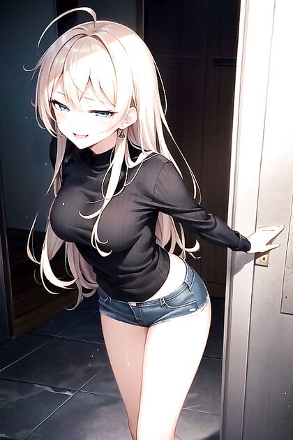 Blonde Standing in Jeans for Intense Hentai Pleasure