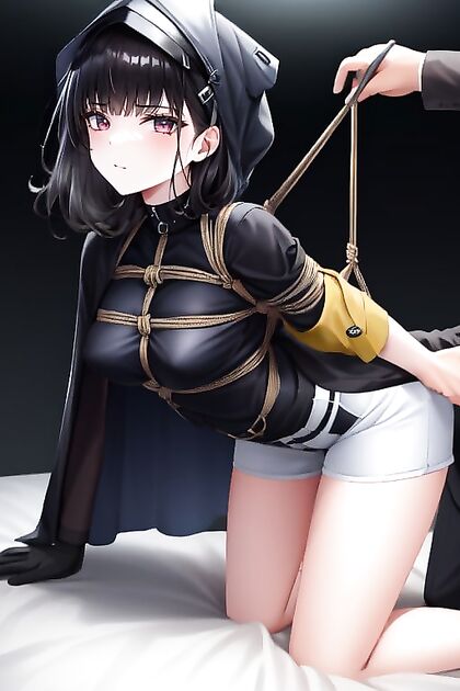 Di from Nicki Bound by Knee Restraints in Shibari Hentai Ai Pleasure