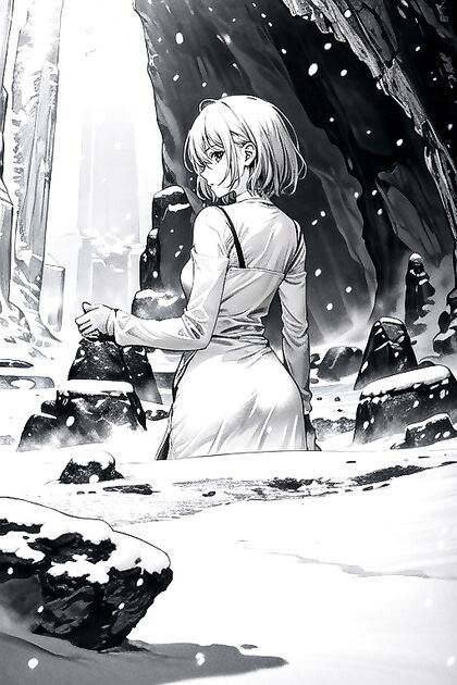Manga in Black and White Style, Cave Adventure with 60+ Hentai AI Porno
