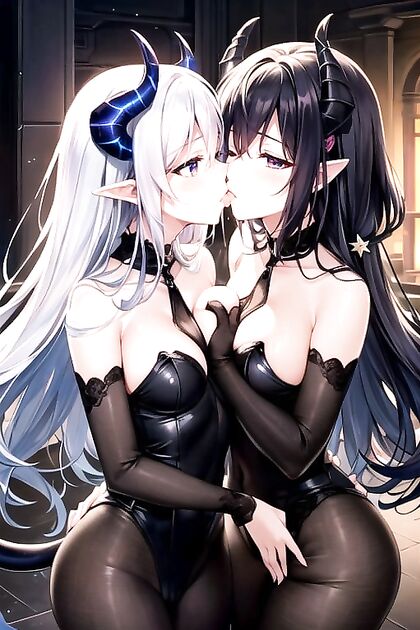 Succubus Seduction - Girl 18+s Kissing Intensely in  Hentai Delights