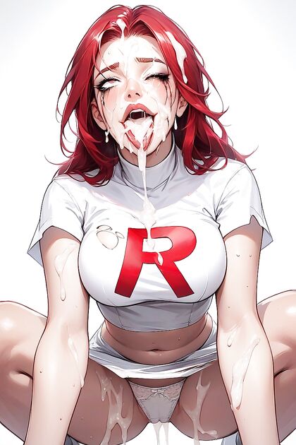 Ahegao Faces with Smudged Makeup and Plump Lips in Seductive Hentai AI Image
