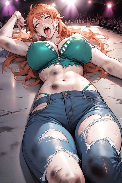 Big-Breasted Beauty Stares at You Intensely in Ahemgao Hentai AI Image