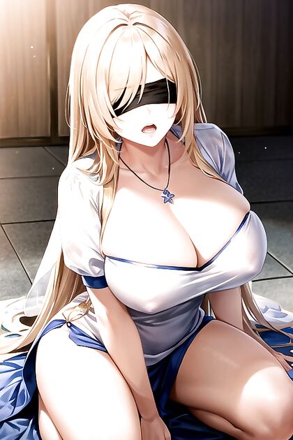 Cinematic Blue-Eyed Beauty Loses Control in Furious Hentai AI Image