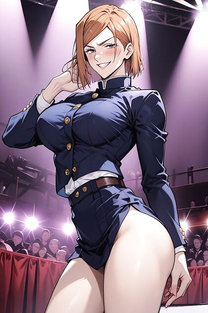 Big Boobs Gakuran Stares Intently at You in Hentai Hentai AI Image