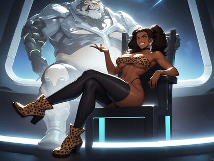 Space Ship Adventure - Big Boobs and Tiny 18+ Ass in Hentai Fantasy Hentai AI Image