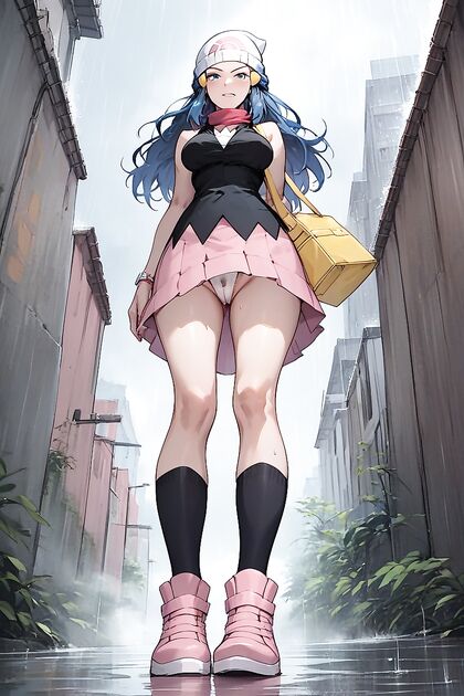 Natural Tits, Full Body Action in Pokémon Hentai Hentai AI Image