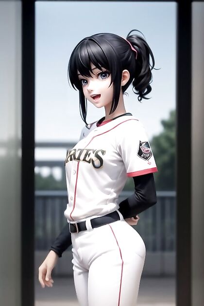 Baseball Uniform, Amusement Park, Round Ass Hentai AI Image