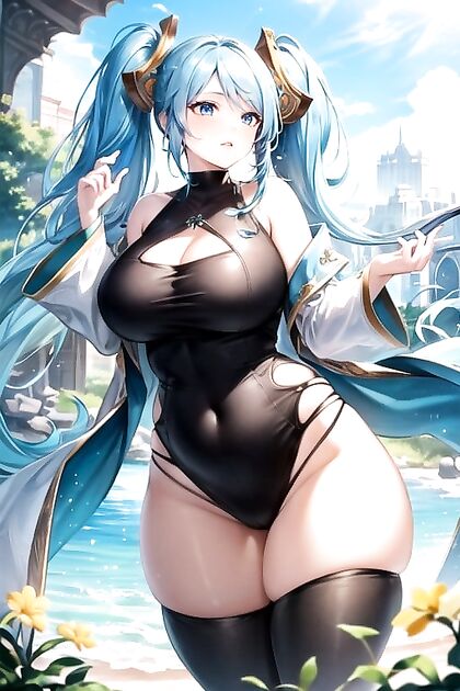 Sona from League of Legends Gets Intimate in Urban Hentai AI Image