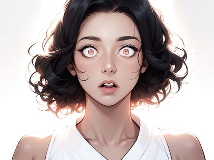 Close-Up Chemical Curl Action with Simple Background in Hentai AI