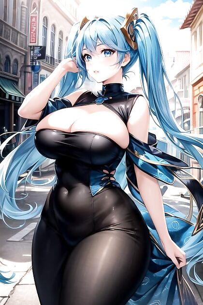Two People Feeling the Wind in Their Hair in Urban Hentai Hentai AI Image