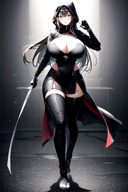 Ninja with Average Ass in Full-Length Hentai AI Image