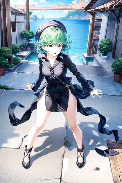 Tatsumaki from One Punch Man Enjoying Detailed Hentai Pleasure with Pubic Hair