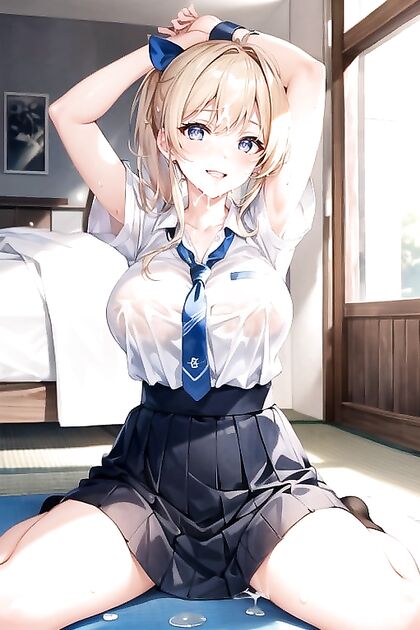 Glamorous Fair-Skinned Beauty Practices Yoga in Seductive Hentai AI Image
