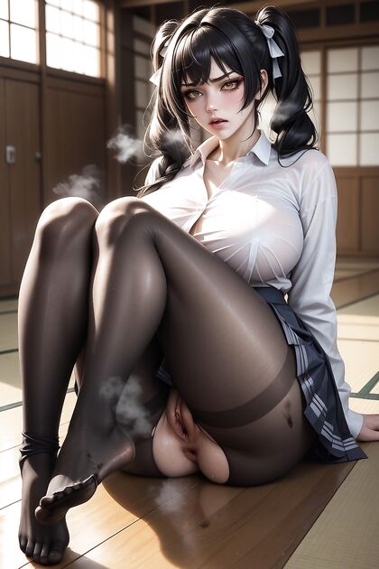Brown Eyes, Anal Pleasure, and Seductive Foot Teasing in Hentai Hentai AI Image