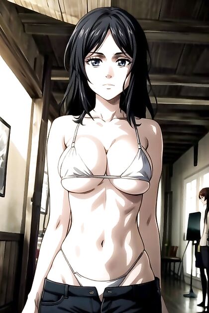 Elbow Strap-On and Underbust Teasing in Attack on Titan Hentai Hentai AI Image