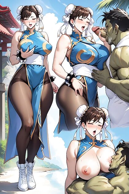 Chun Li Shows Off Her Moves in Steamy Public Hentai AI Image