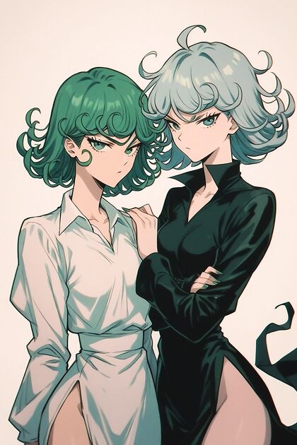Tatsumaki and Fubuki - Two Women Entangled in Mind-Blowing Hentai AI Image