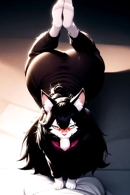 Naked, Sexually Aroused Red-Eyed Beauty in Seductive Hentai AI Image