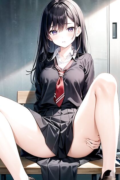 Spread-Eagled in Tiny 18+ Ass Uniform for Steamy Hentai AI Image