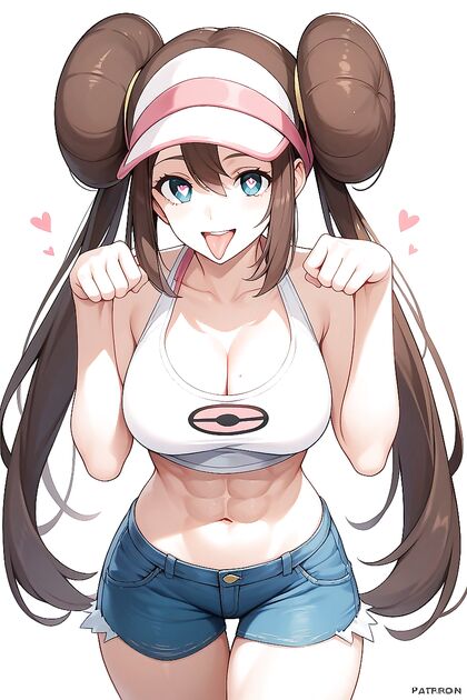 Showing Tongue, Flexing Abs, Heart-Eyes in Steamy Hentai AI Image