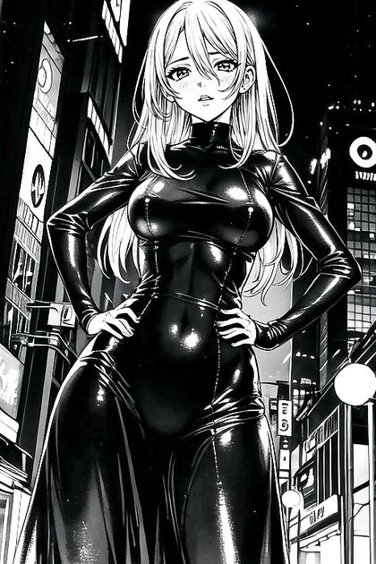 Asian City Bust Shot with Hands on Hips in Steamy Hentai AI Image