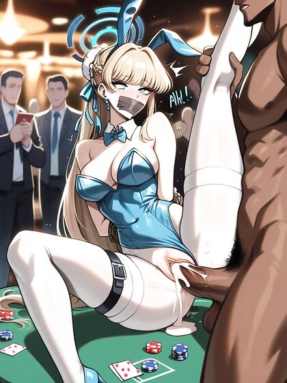 Fit Build with Long Strong Legs Bound Behind Her in Hentai AI Image